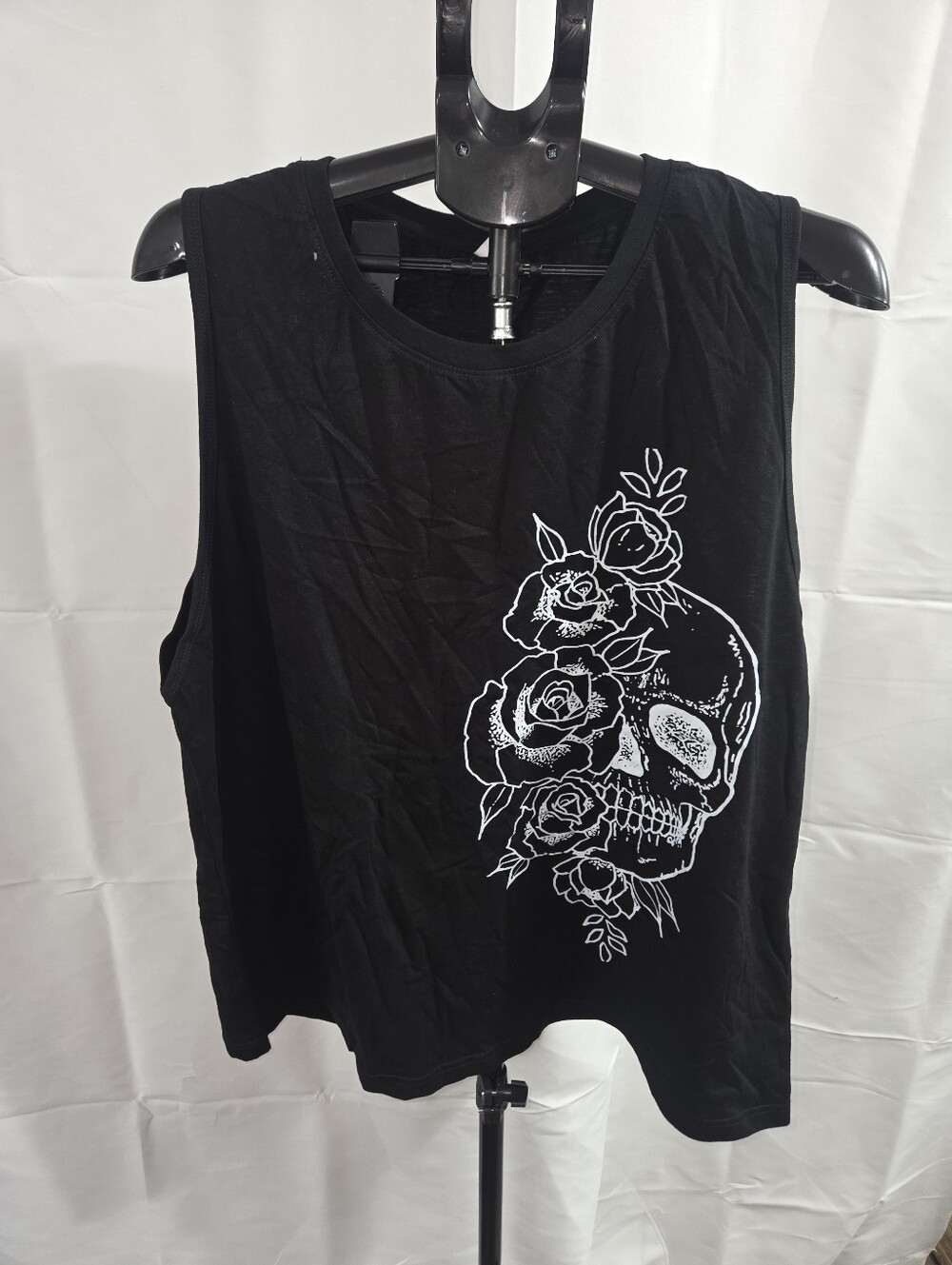 ChicYea Plus Size Women's Skull & Flowers Tank Shirt Size 3XL